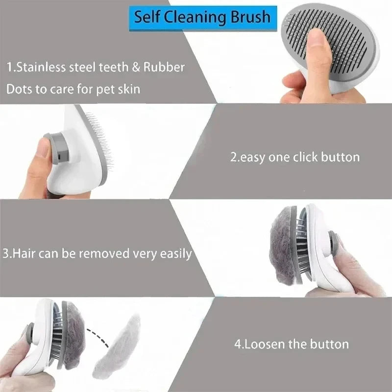 Pet Hair Removal Brush – Gentle Grooming for Dogs & Cats